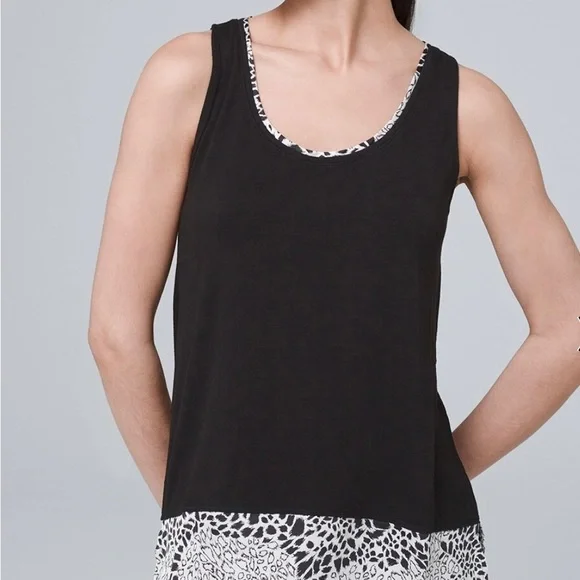 White House Black Market Woven Hem Tank Top - Size Med NWT - Picture 1 of 7